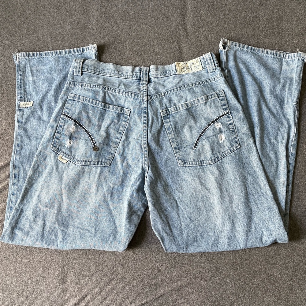 Vintage Y2K Enyce Jeans Baggy Denim High Rise Light Blue Women's Size 32"
